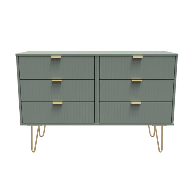 Welcome Furniture Ready Assembled Linear 6 Drawer Chest In Reed Green LIF015RGRG