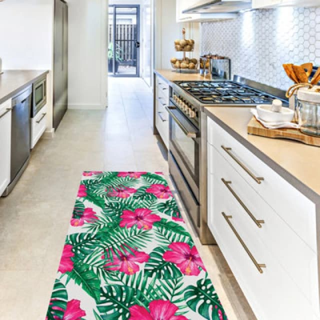 Artsy Mats Monstera Vinyl Floor Mat 72x100cm Multi