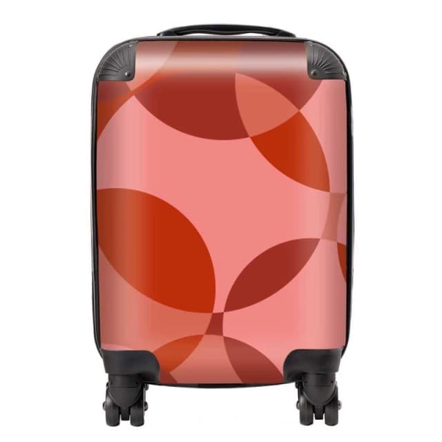 Warren Reed - Designer Red Circle Pattern Suitcase Size: Large Red Unisex Large