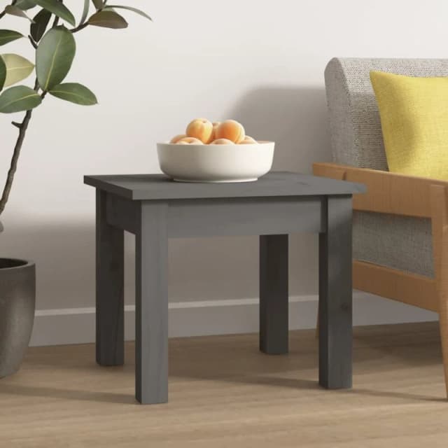 Vidaxl Coffee Table Grey 35X35X30 Cm Solid Wood Pine, Grey 814221