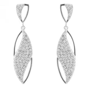 Navette Pave Zirconia Wave Drop Earrings E6217C