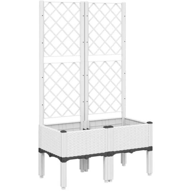 VIDAXL Garden Planter with Trellis White 80x40x142cm pp Vidaxl 8721012411319