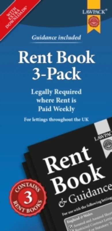 Rent Books 3 Pack : Legally Required where Rent is Paid Weekly Paperback / softback