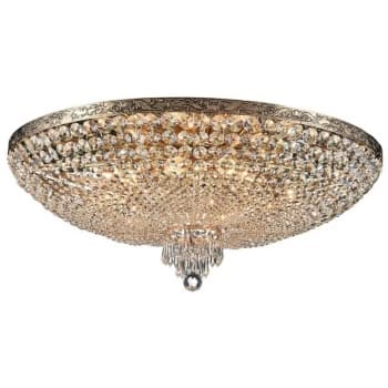 Palace Semi Flush Ceiling Gold Antique & Crystal, 10 Light, E27