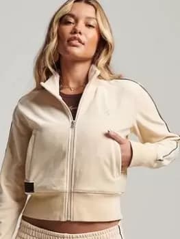 Superdry Code S Logo Track Top - Pink, Size 10, Women