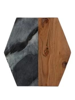 Typhoon Elements Black Marble & Acacia Hexagon Board