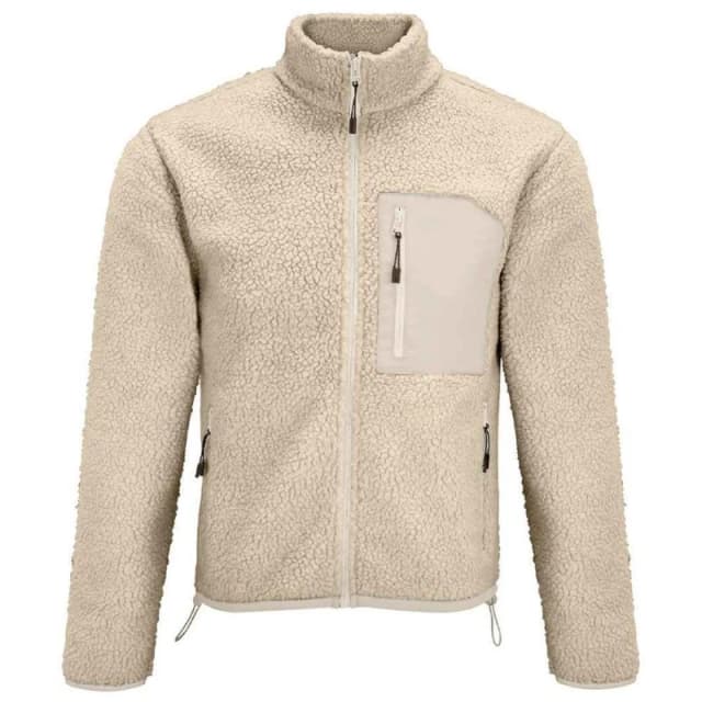 SOL'S Mens Fury Sherpa Fleece Jacket in Light Beige Size: XS Light Beige Male XS