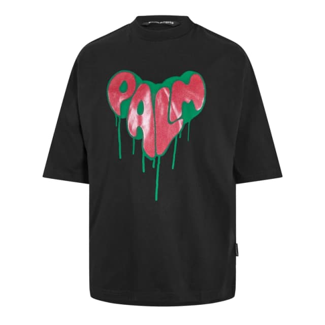 Palm Angels Mens Stars Vint T-Shirt Black Fuchsia male XS