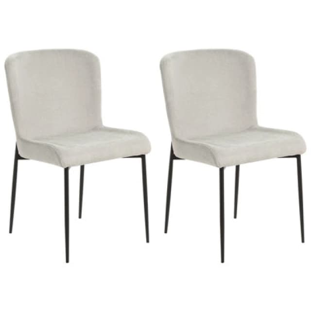 Beliani Set Of 2 Dining Chairs Ada Light Grey