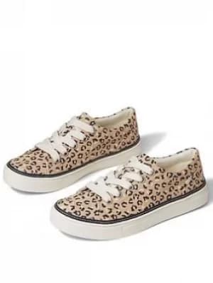 Toms Alex Lace Plimsoll, Leopard, Size 5, Women