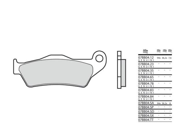 Brembo S.p.A. Street Sintered Metal Brake pads - 07BB04LA