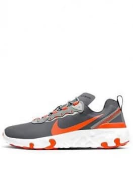 Nike Renew Element 55 Junior Trainer, Grey/Red/White, Size 4