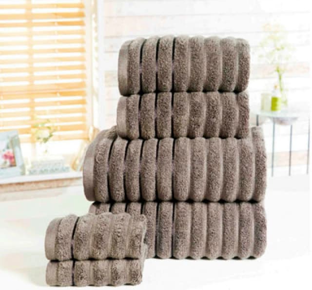 Rapport Home Ribbed Towel Pure Cotton Face Charcoal
