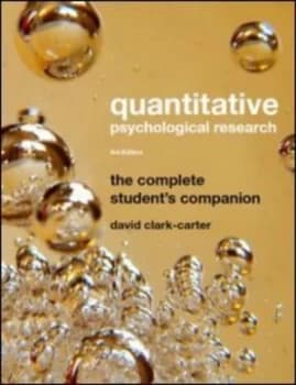 Quantitative Psychological Research by David Clark-Carter Book