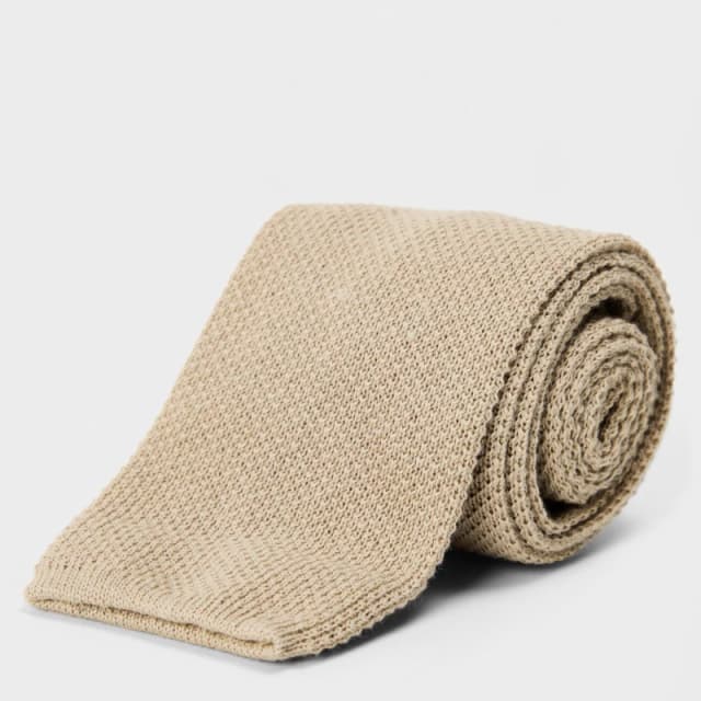 Boss Mens Knitted Tie Light Beige male One Size