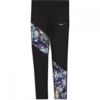 Nike One Big Kids (Girls') Training Tights - Black Multi