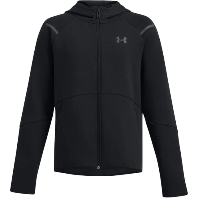 Under Armour Kids Unstoppable Full Zip Tech Fleece Hoodie Black male 7-8 (S)