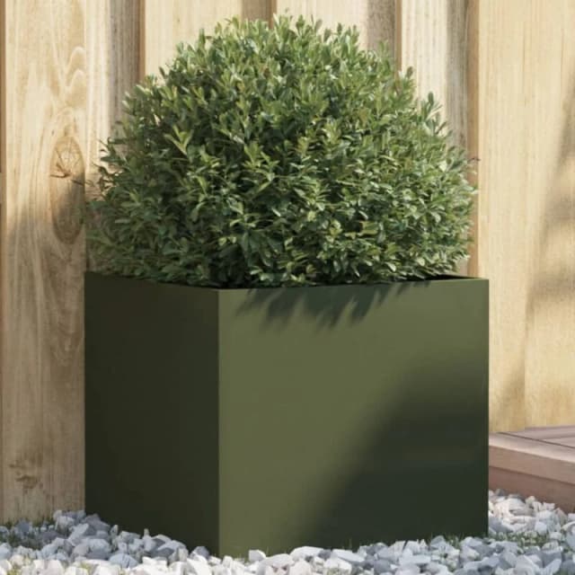 VIDAXL Planter Olive Green 42x40x39cm Steel vidaXL 8721012364110
