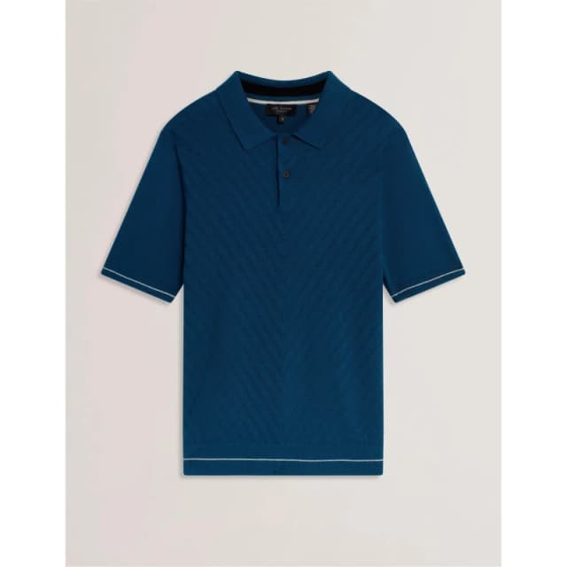 Ted Baker Mens Print Short Sleeve Polo Shirt Navy male S (2)