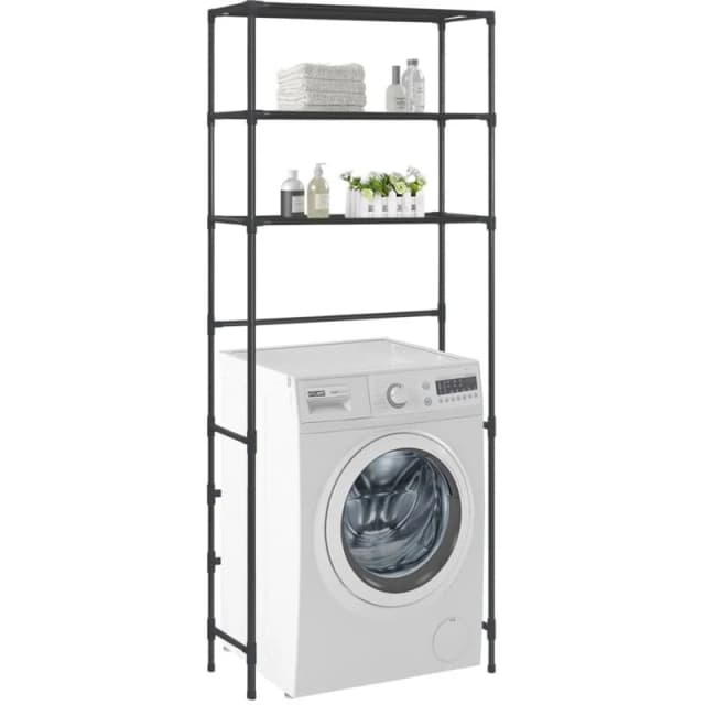 VIDAXL Vidaxl - 3-Tier Storage Rack over Laundry Machine Black 69x28x169cm 8719883890999