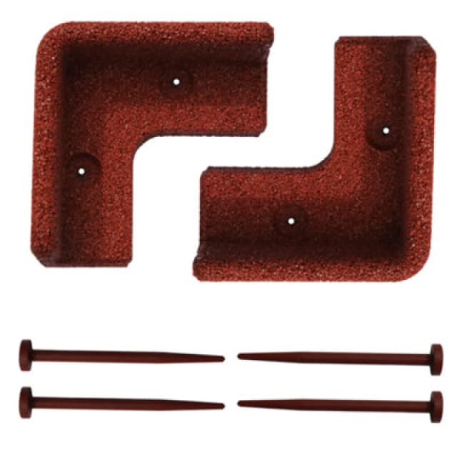 Flexiborder 2 X 90 Degree Inside Corner Terracotta - Rubber Lawn Edging Border - Garden Edging Border For Grass Lawns