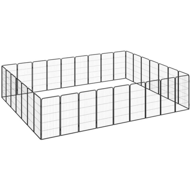 VIDAXL 32-Panel Dog Playpen Black 50x100cm Powder-coated Steel Vidaxl 8720287158974