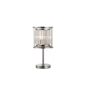 Guilford Table Lamp, E27, Polished Nickel, Clear