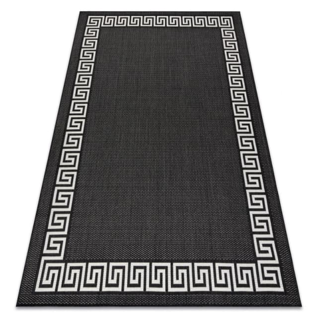 RugsX Flat Rug in Black Size: 120cm x 170cm Black Unisex 120cm x 170 cm