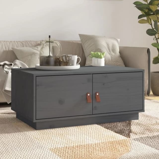 Vidaxl Coffee Table Grey 80X50X35cm Solid Wood Pine, Grey 818252