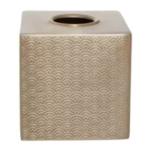 Art Deco Champagne Finish Tissue Box