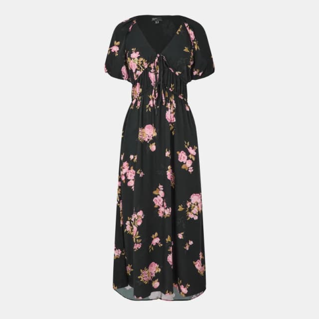 Nobodys Child Floral Cory Midi Dress Multi female 6 (2XS)