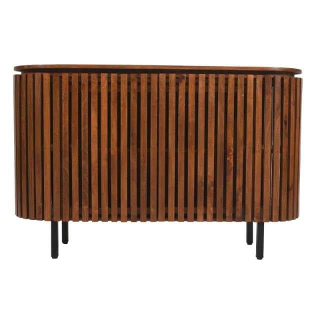 Indian Hub Slatted Mango Wood Large 2 Doors Sideboard