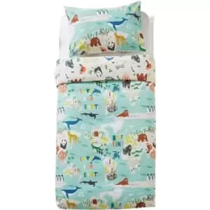 Little Furn Childrens/Kids Love Our Earth Duvet Cover Set (Toddler) (Blue) - Blue
