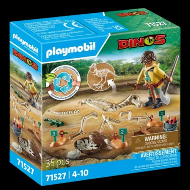 PLAYMOBIL 71527 Dinos Archaeological Dig With Dino Skeleton Set Multi