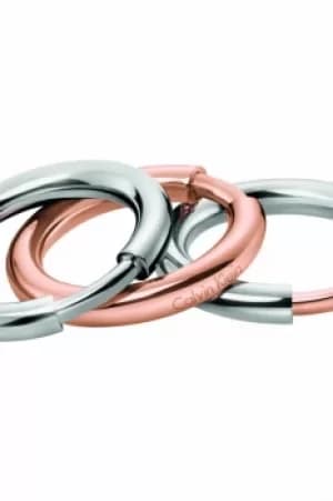 Ladies Calvin Klein Two-Tone Steel and Rose Plate Size N Disclose Ring Set Size N.5 KJ5FMR200107