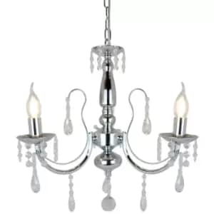 Zumaline Lighting - Zumaline Albi Multi Arm Chandelier, Chrome, Glass, 3x E14
