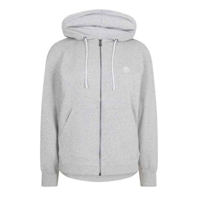 Timberland Womens Full Zip Loop Back Zip Hoodie Light Grey Hthr female 8 (XS)