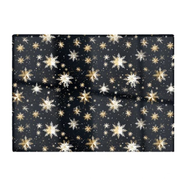 Warren Reed Designer Silver Gold Snowflake Pattern Glass Chopping Board