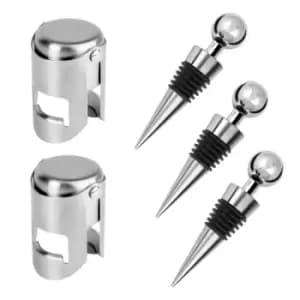 Wine Bottle Stoppers and Vacuum Sealers - Set of 5 M&W