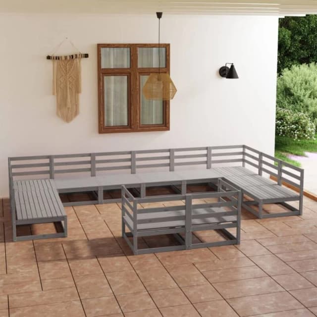 VIDAXL 12 Piece Garden Lounge Set Solid Pinewood Vidaxl 8720286473245