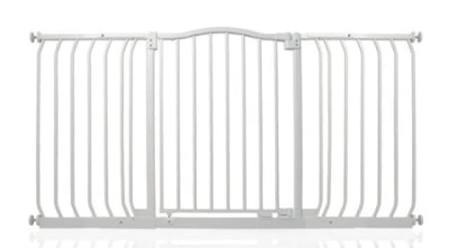 Safetots Curved Top Safety Gate, 143Cm - 152Cm, Matt White, Pressure Fit Stair Gate