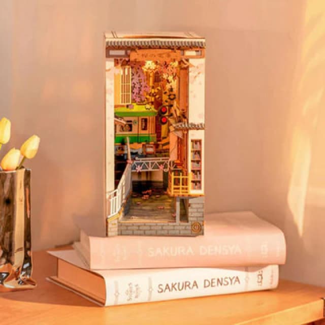 Rolife Sakura Densya 3D Wooden DIY Miniature House Book Nook