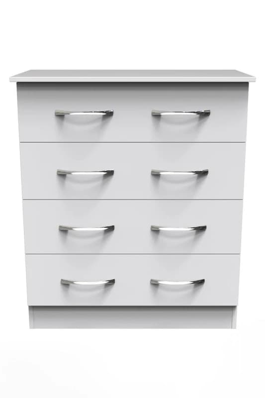 Welcome Furniture Ready Assembled Avon 4 Drawer Chest In White Matt, White AVN011W