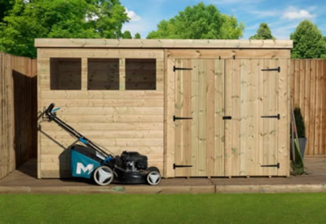 Empire Sheds Empire 4000 Pent 12X7 Double Door Right Windows