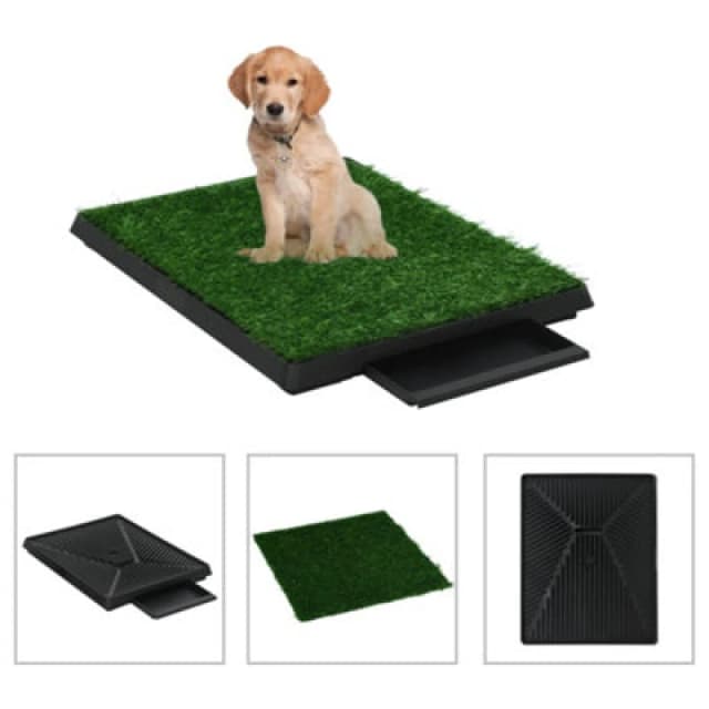 VIDAXL Vidaxl - Pet Toilet with Tray & Faux Turf Green 63x50x7cm wc 170766
