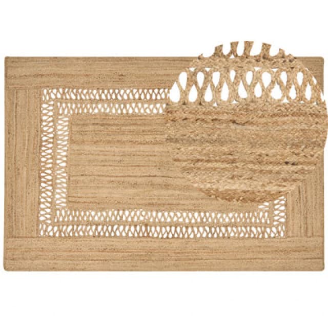 Beliani Rug Yenikoy Beige 200 X 300 Cm Jute