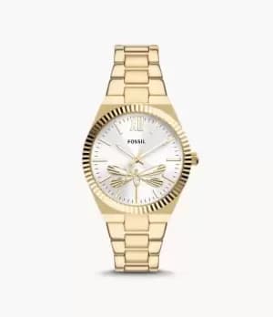 Fossil Women Scarlette Three-Hand Gold-Tone Stainless Steel Watch