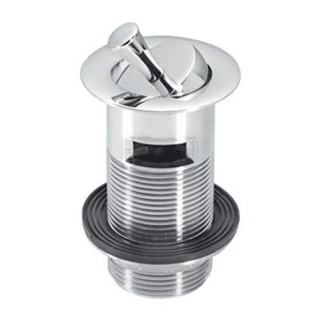 McAlpine BW60SPH-CB 1.25" Chrome Plated Brass Basin Waste - Backnut Model: 60mm Flange x 3.5" Tail with Swivel Handle Plug Silver