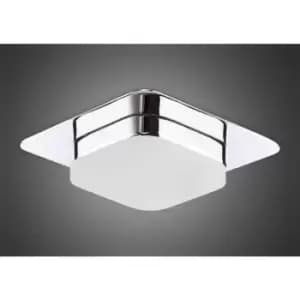 Marcel Bulbs 5W LED recessed ceiling light square 3000K IP44, 450lm, polished chrome/frosted acrylic