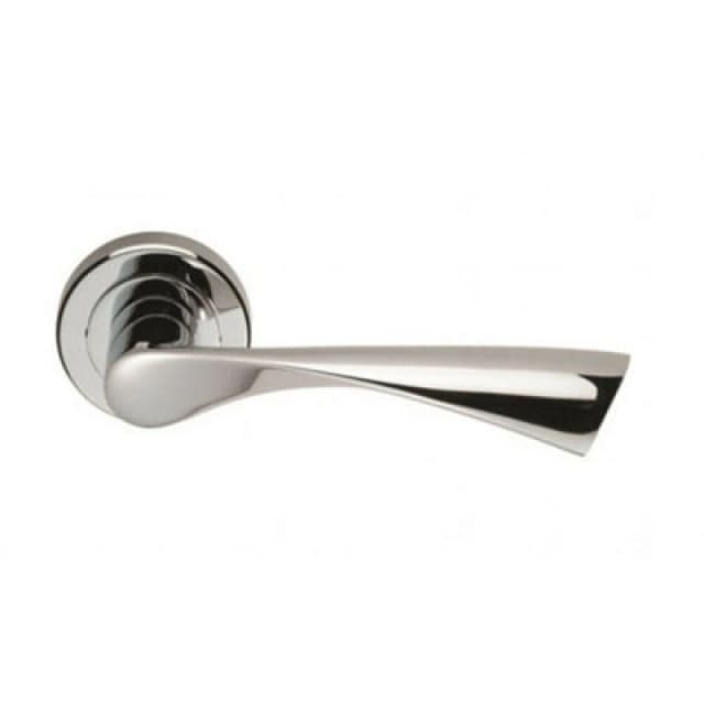 Loops PAIR Angular Twisted Handle on Round Rose Concealed Fix Polished Chrome Multi
